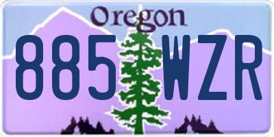 OR license plate 885WZR