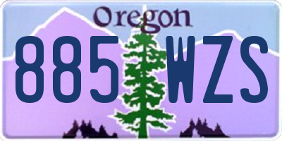 OR license plate 885WZS