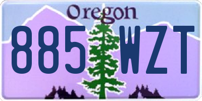 OR license plate 885WZT