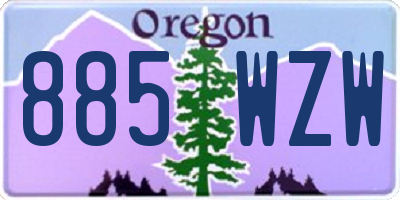 OR license plate 885WZW