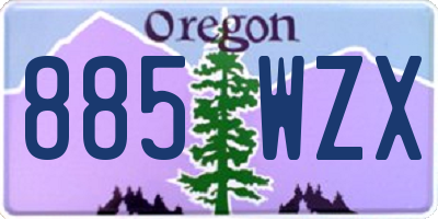 OR license plate 885WZX