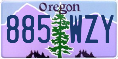 OR license plate 885WZY