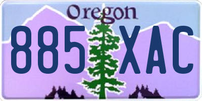OR license plate 885XAC