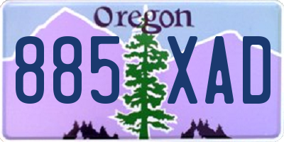 OR license plate 885XAD