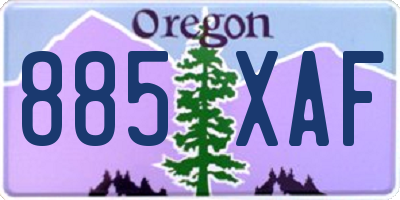 OR license plate 885XAF