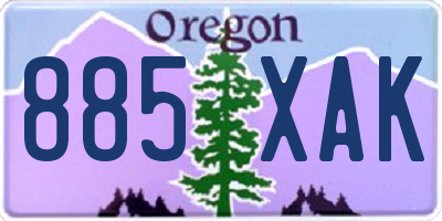 OR license plate 885XAK