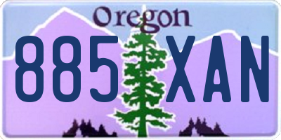 OR license plate 885XAN