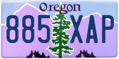 OR license plate 885XAP