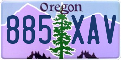 OR license plate 885XAV