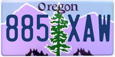 OR license plate 885XAW