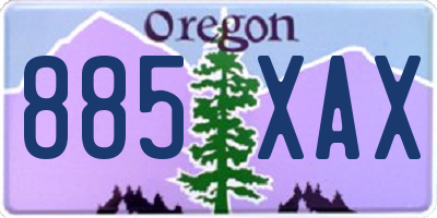 OR license plate 885XAX