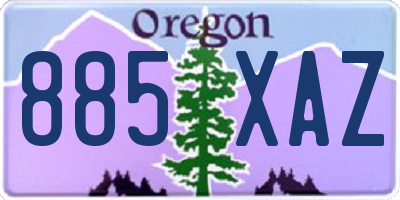OR license plate 885XAZ