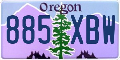 OR license plate 885XBW