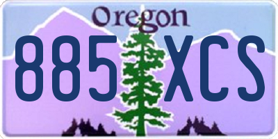 OR license plate 885XCS