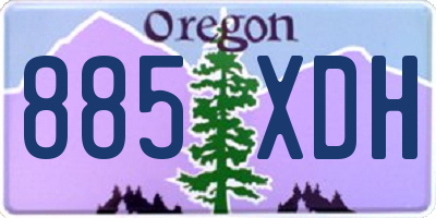 OR license plate 885XDH