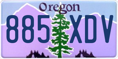 OR license plate 885XDV