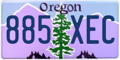 OR license plate 885XEC