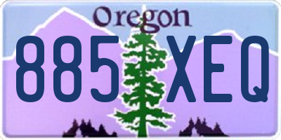 OR license plate 885XEQ