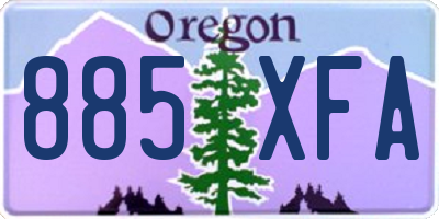 OR license plate 885XFA