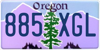 OR license plate 885XGL