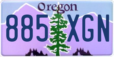 OR license plate 885XGN