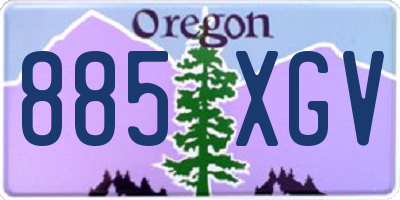 OR license plate 885XGV