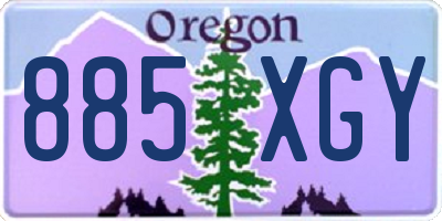 OR license plate 885XGY