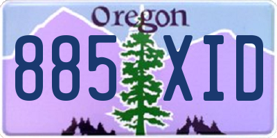 OR license plate 885XID