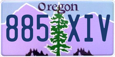 OR license plate 885XIV