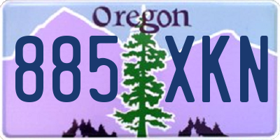 OR license plate 885XKN