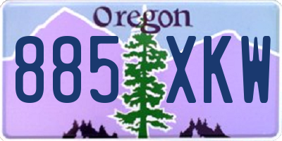 OR license plate 885XKW
