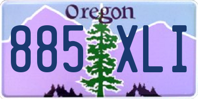 OR license plate 885XLI