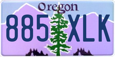 OR license plate 885XLK