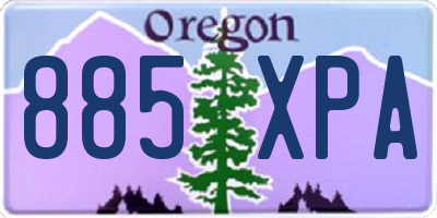 OR license plate 885XPA
