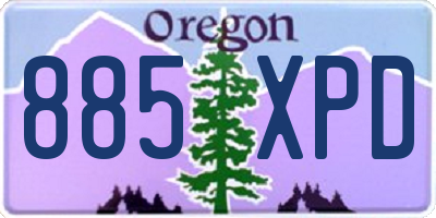 OR license plate 885XPD