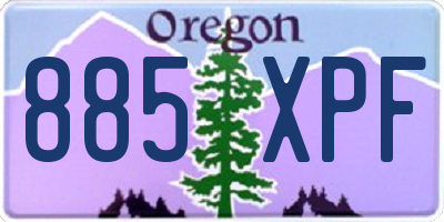 OR license plate 885XPF