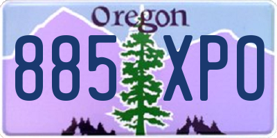 OR license plate 885XPO