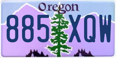 OR license plate 885XQW