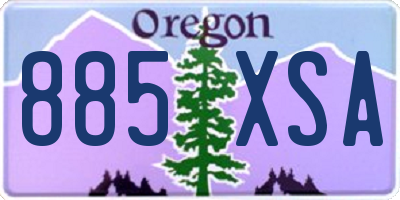 OR license plate 885XSA