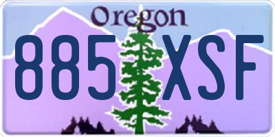 OR license plate 885XSF