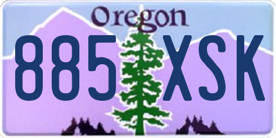 OR license plate 885XSK