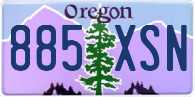 OR license plate 885XSN