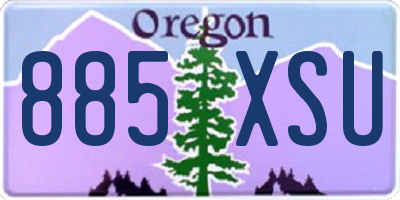 OR license plate 885XSU
