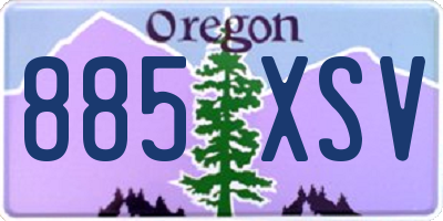 OR license plate 885XSV