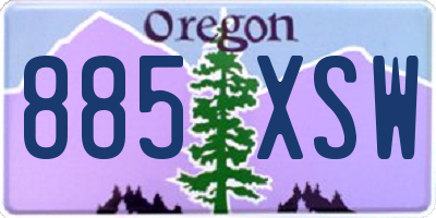 OR license plate 885XSW