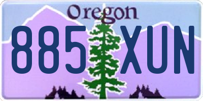 OR license plate 885XUN