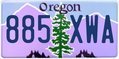 OR license plate 885XWA