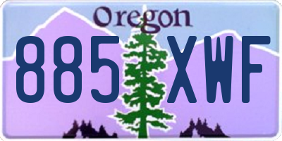 OR license plate 885XWF