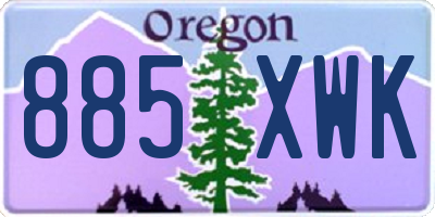 OR license plate 885XWK