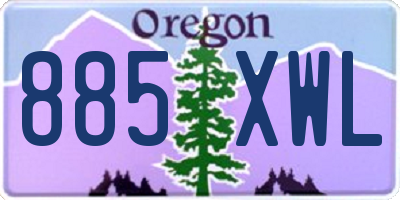 OR license plate 885XWL
